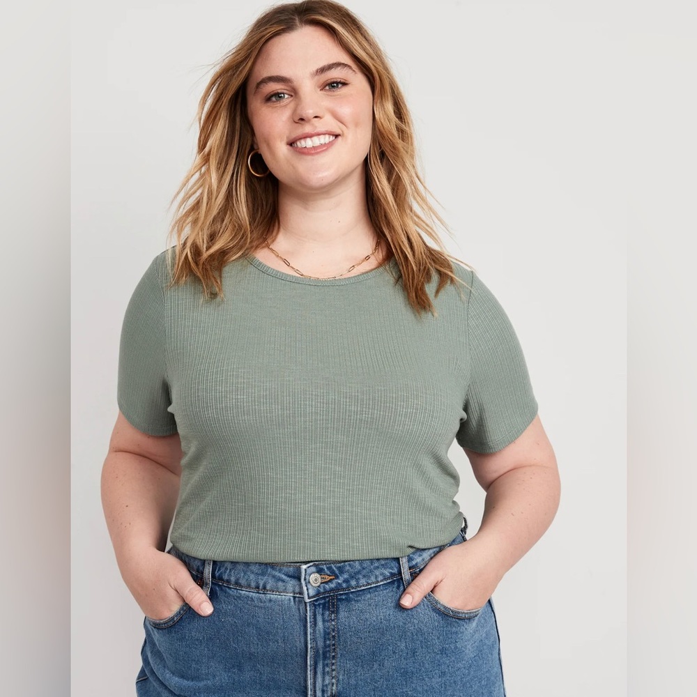 Green Luxe Ribbed Top